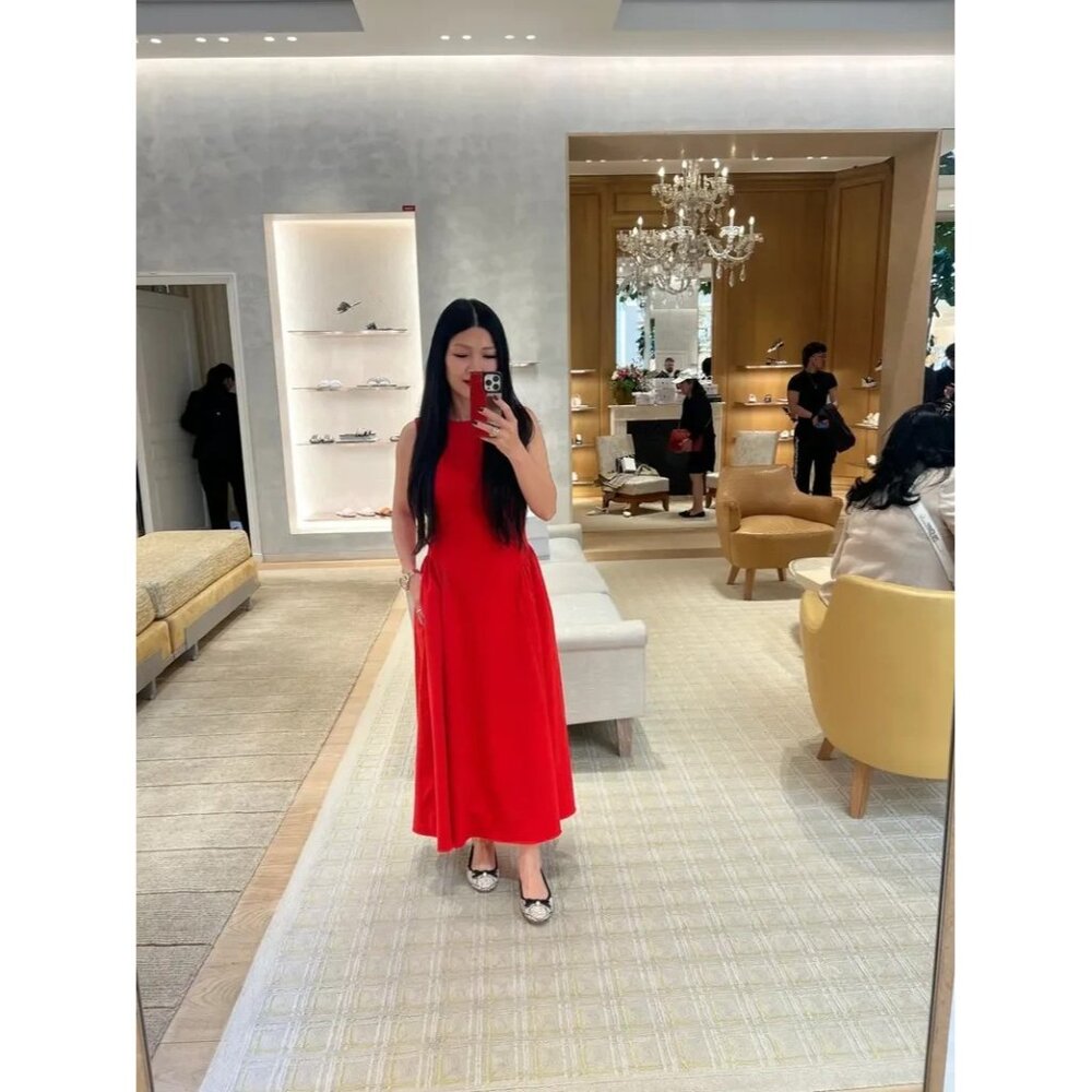 Shoshanna Grayson Red Midi Dress Size 8 | Designer Women’s Cocktail Style